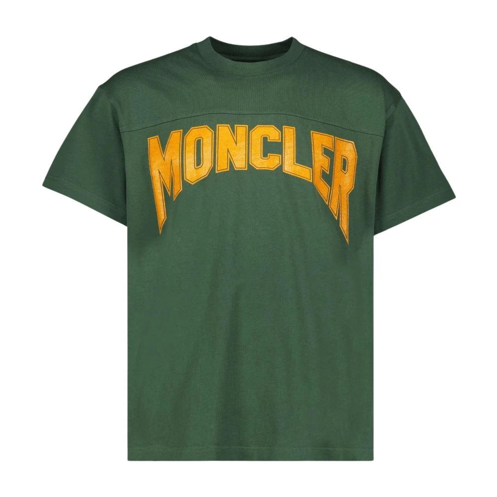 Moncler Bedrukt T-shirt van katoen Green Heren