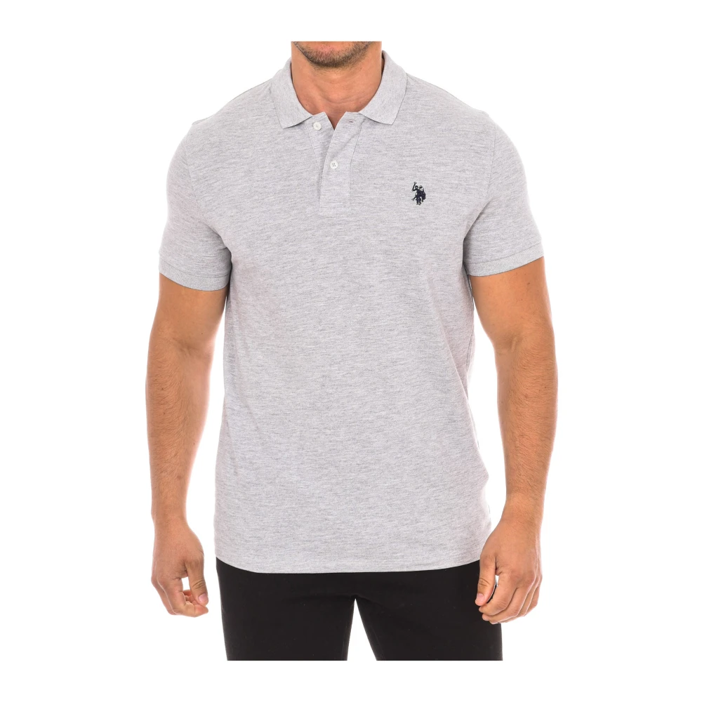 U.s. Polo Assn. Homme Gris Tops, Taille: M Polo À Manches Courtes