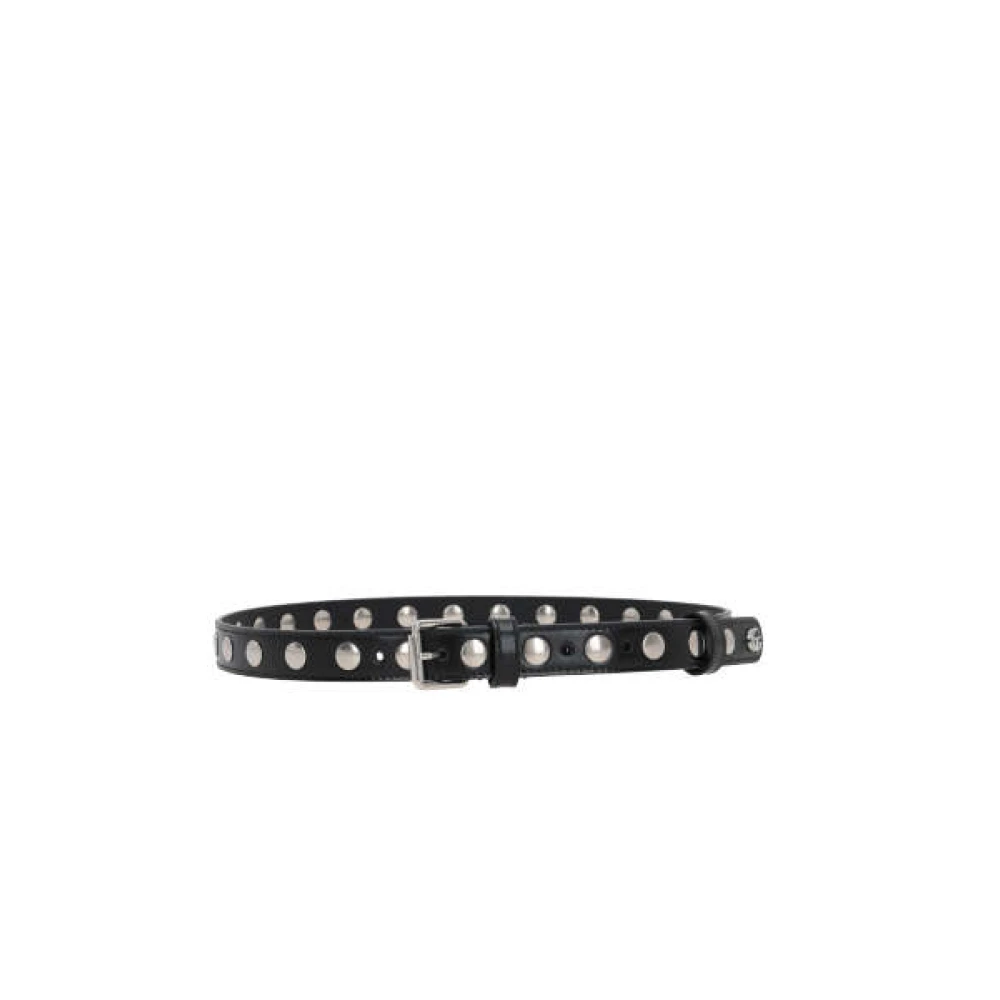 Gucci Zwart Leren Studs Riem Black Dames