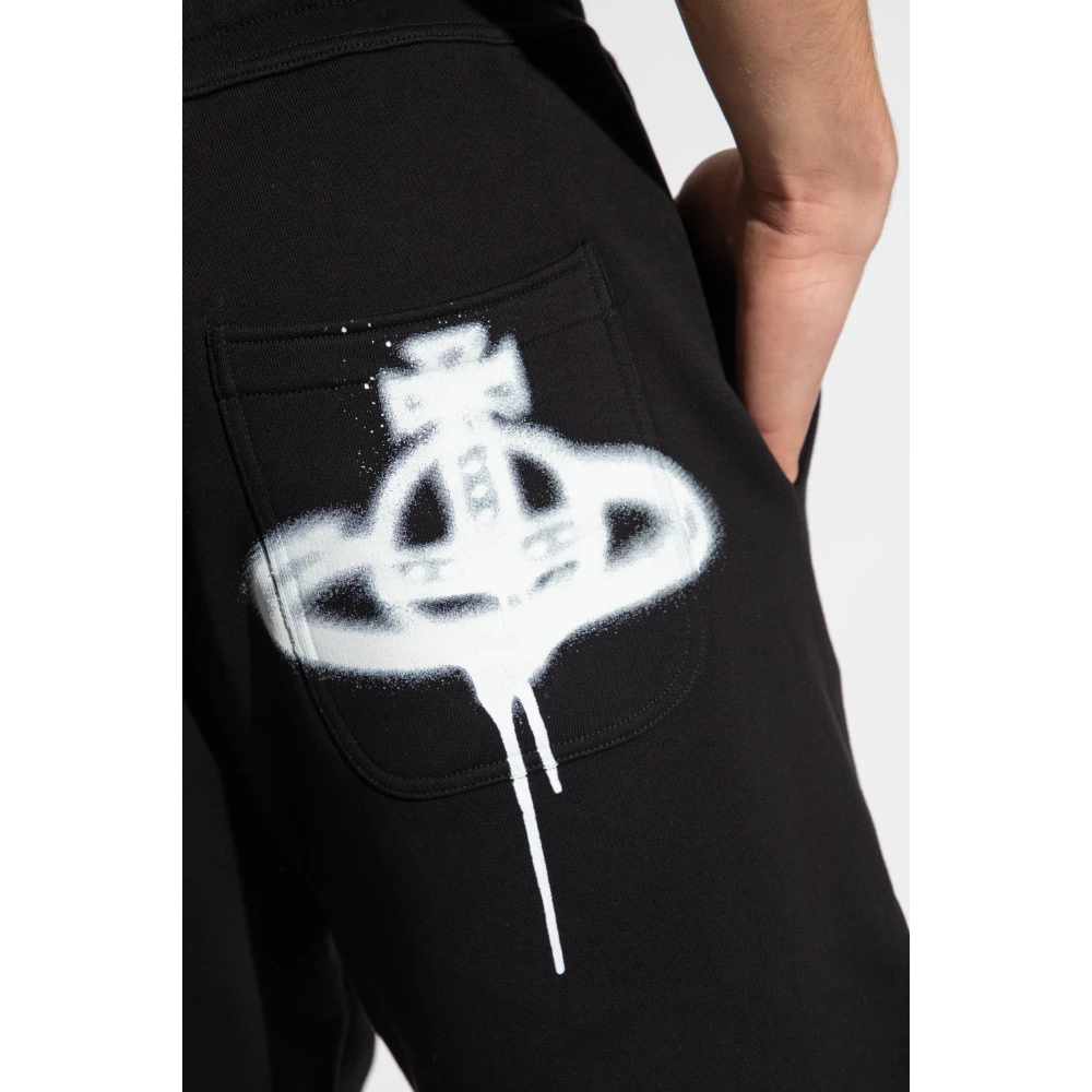 Vivienne Westwood Shorts met logo Black Heren