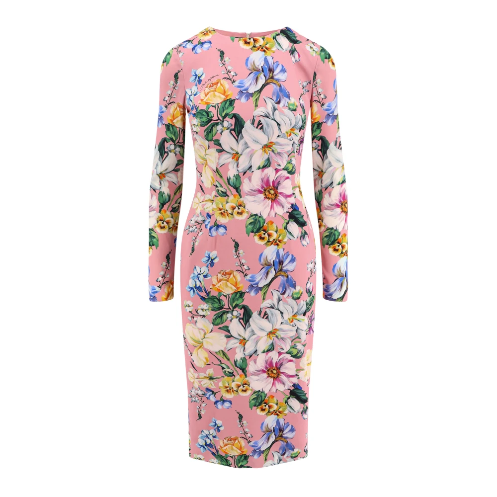 Dolce & Gabbana Women's Floral Print Silk Long Sleeve Dress
