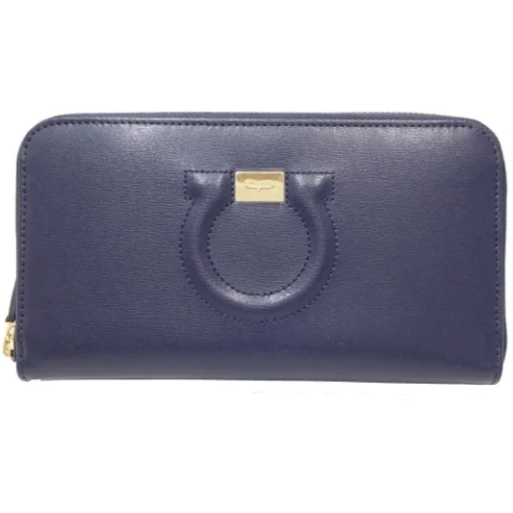 Salvatore Ferragamo Pre-owned Leather wallets Blue Dames