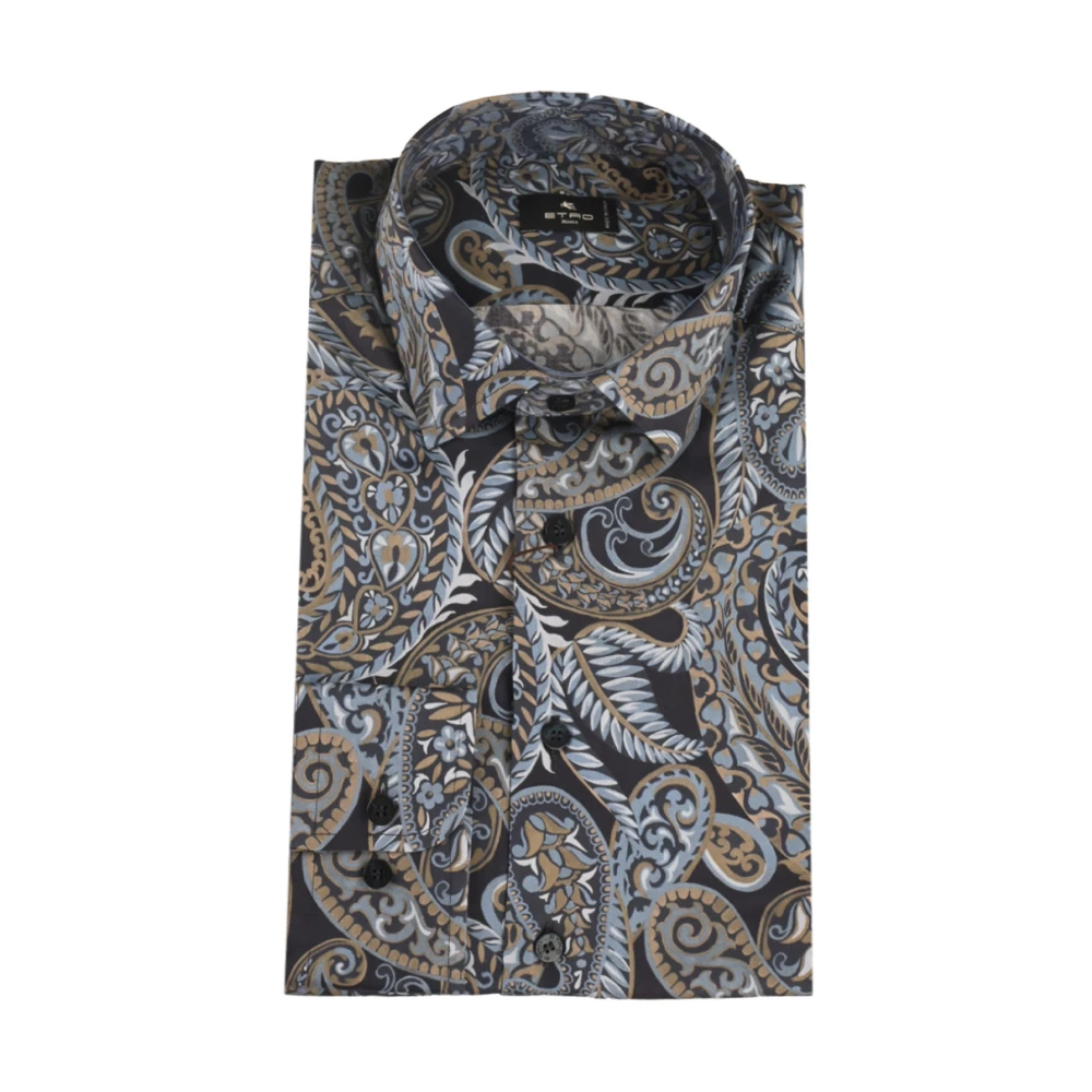 Etro Mannelijk Blauw Overhemden Heren, L, Shirts
