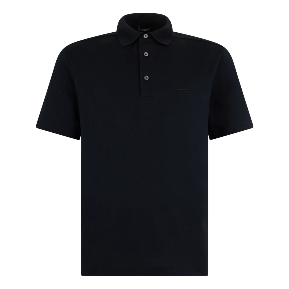 Zegna Men's Black Polo Shirts, Xl, Polo Shirt