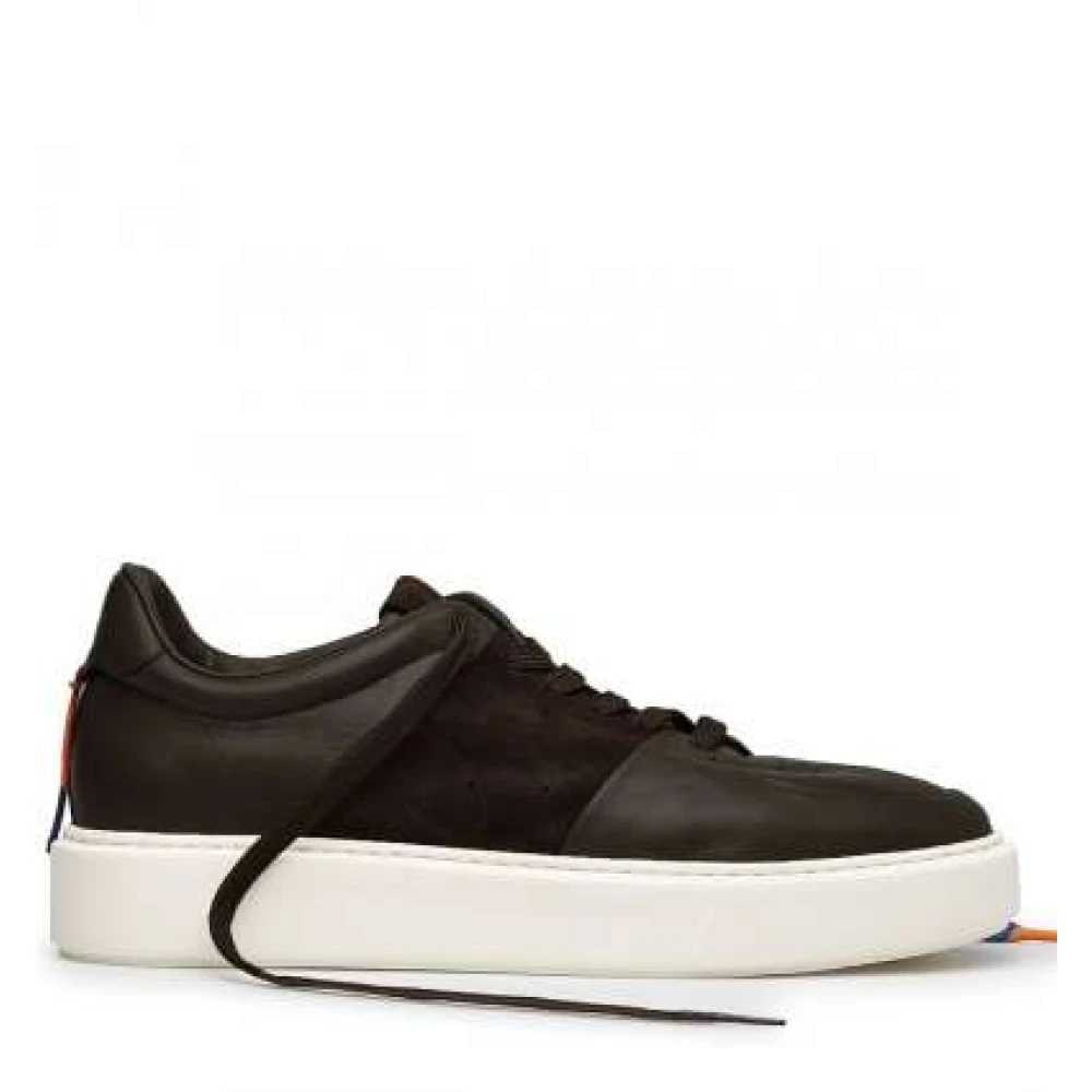 Barracuda Kleurrijke Leren Sneakers met Suède Band Heren Schoenen Zwart