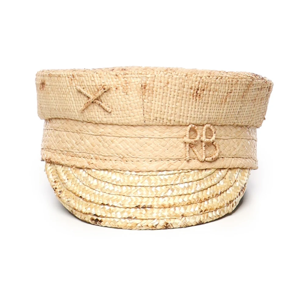 Ruslan Baginskiy Beige Baker Boy Straw Hat Beige Dames