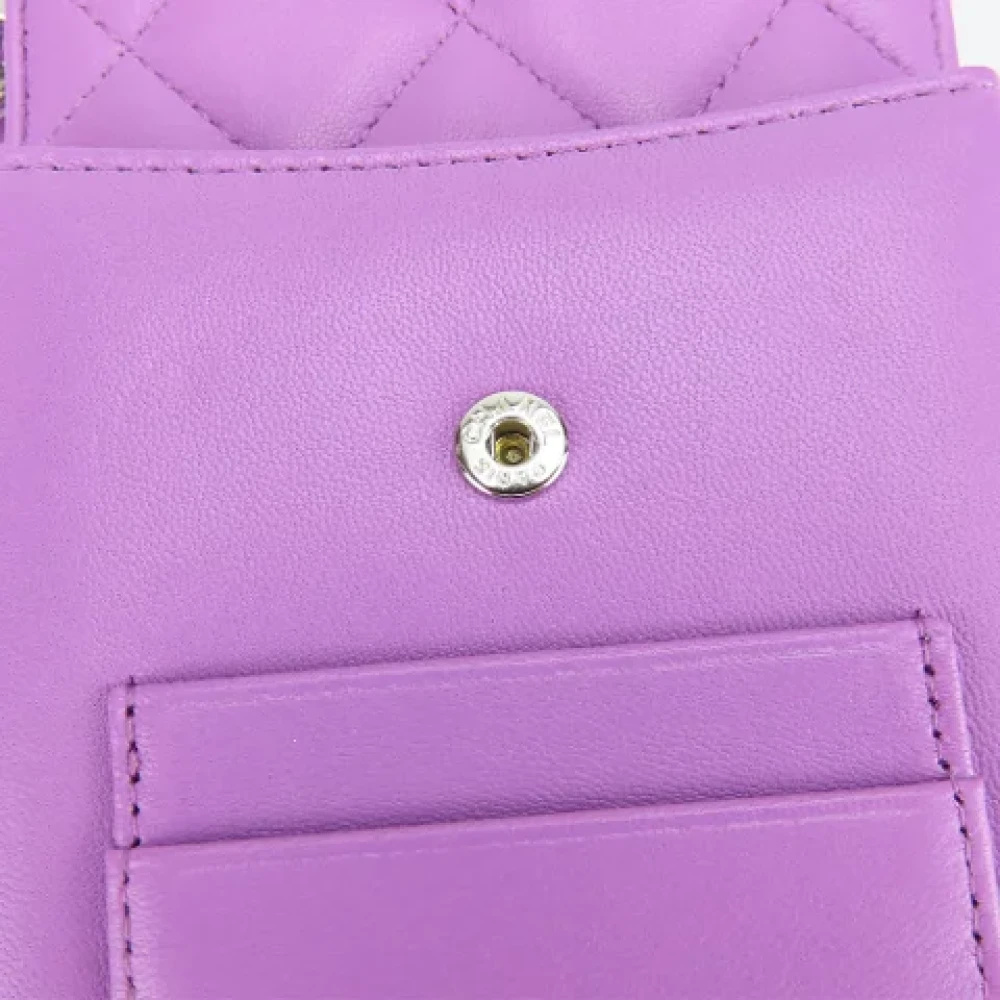 Chanel Vintage Pre-owned Leather crossbody-bags Purple Dames