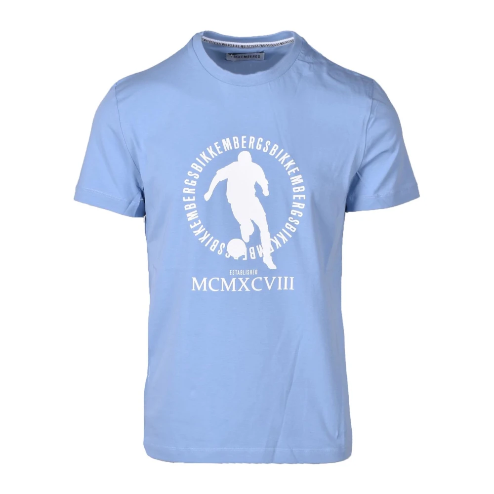 Bikkembergs Katoen Elastaan T-shirt Blue Heren
