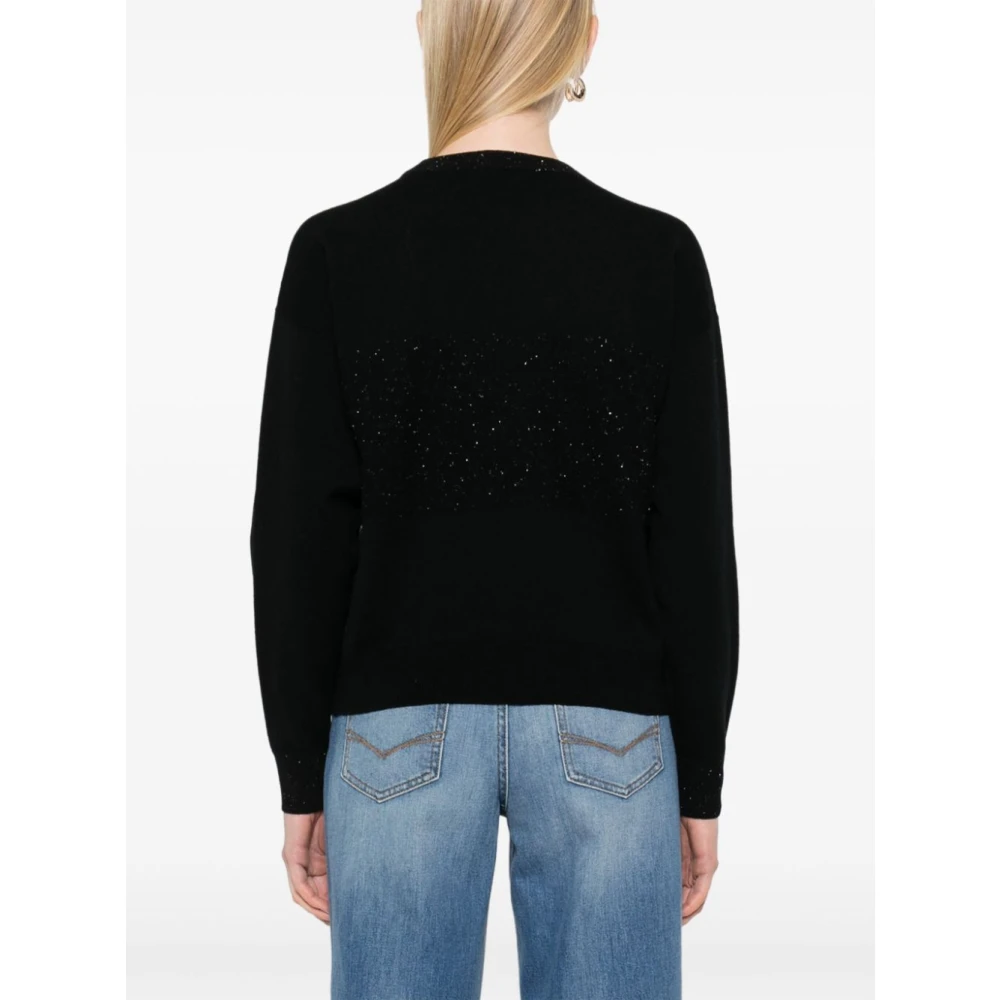 PESERICO Stijlvolle Gebreide Top Black Dames