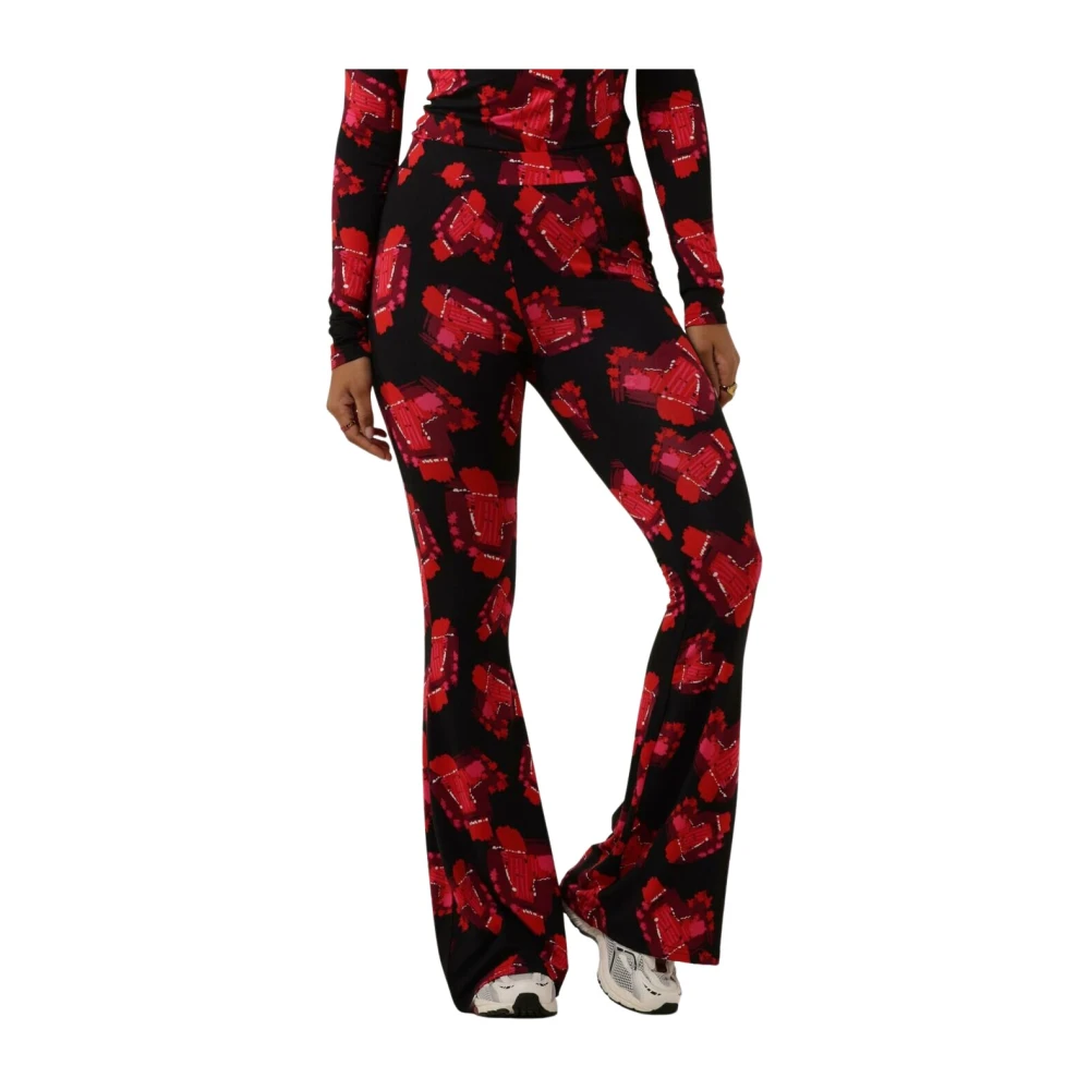 Refined Department Flared Zwarte Broek Abba Multicolor Dames