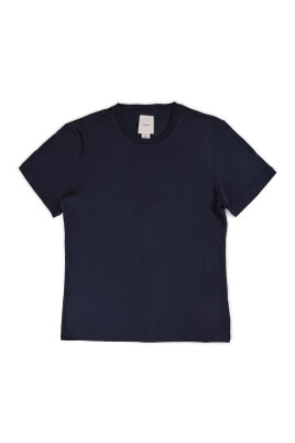 t-shirt-en-polyester-bleu-basique-brode