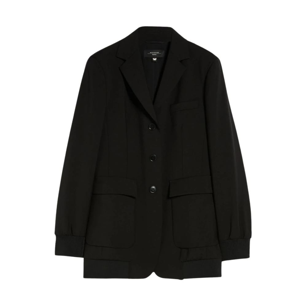 Max Mara Weekend Wolblend Single-Breasted Blazer Black Dames