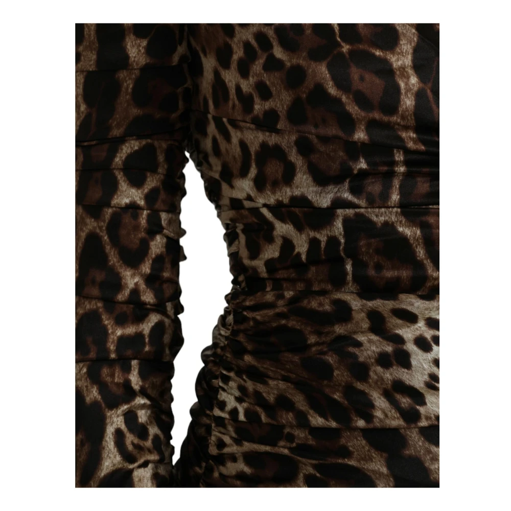 Dolce & Gabbana Luipaardprint Wikkel Midi Jurk Brown Dames