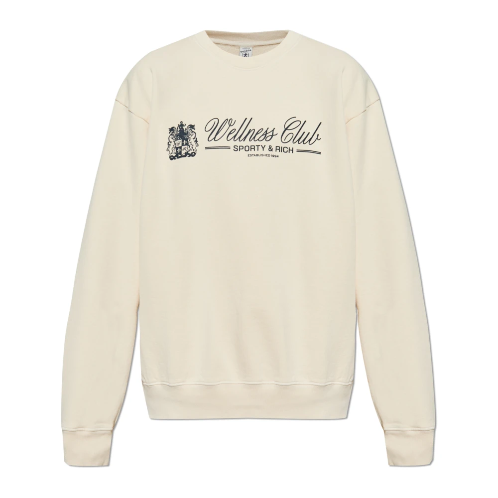 Sporty & Rich Sweatshirt uit de Wellness Club collectie Beige Unisex