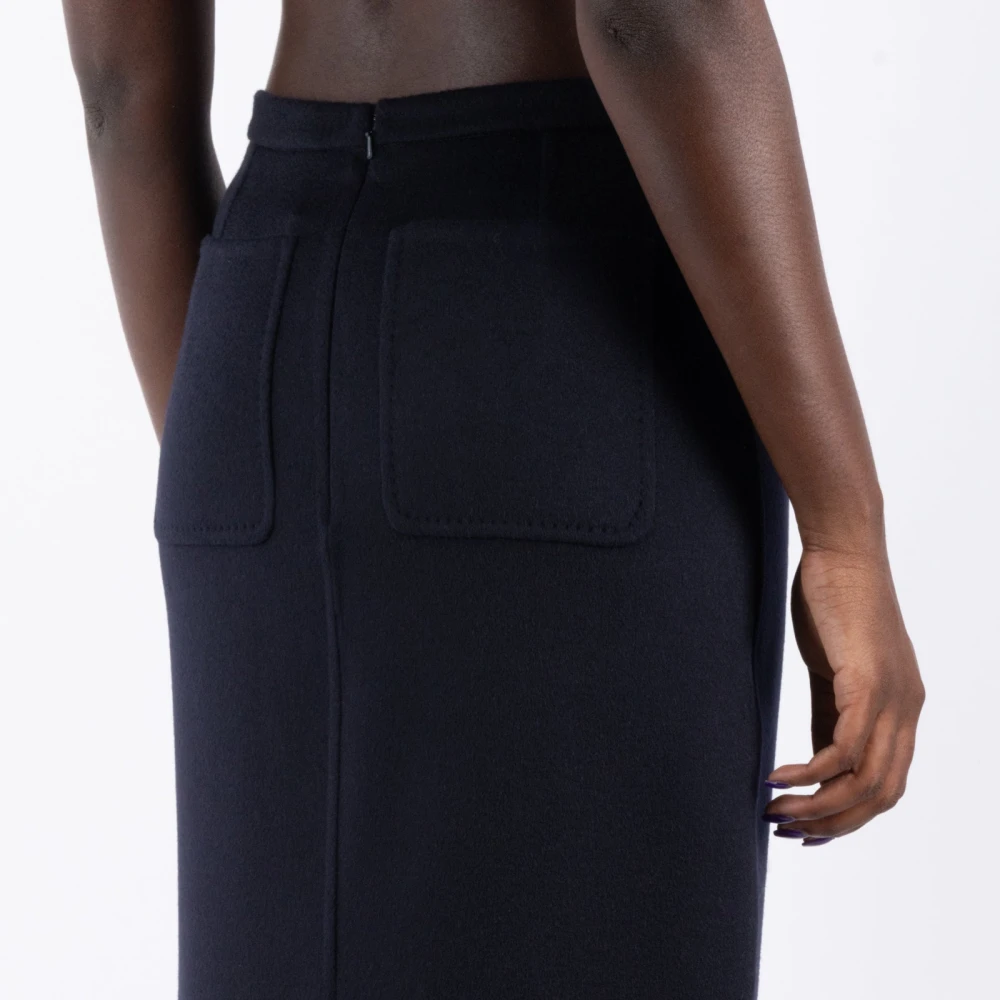 Max Mara Blauwe Kameel Maxi Rok Blue Dames