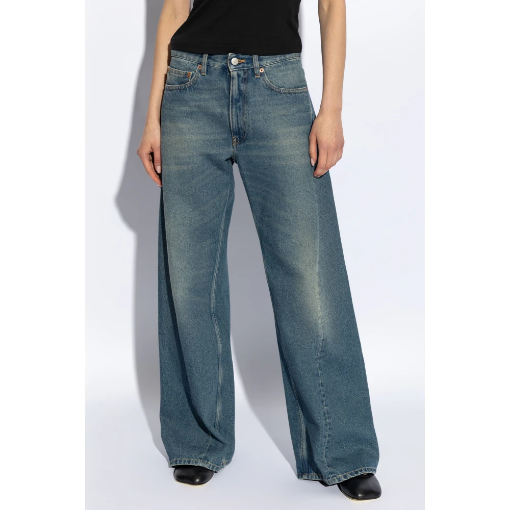 MM6 Maison Margiela Jeans met een vintage-effect Blue Dames