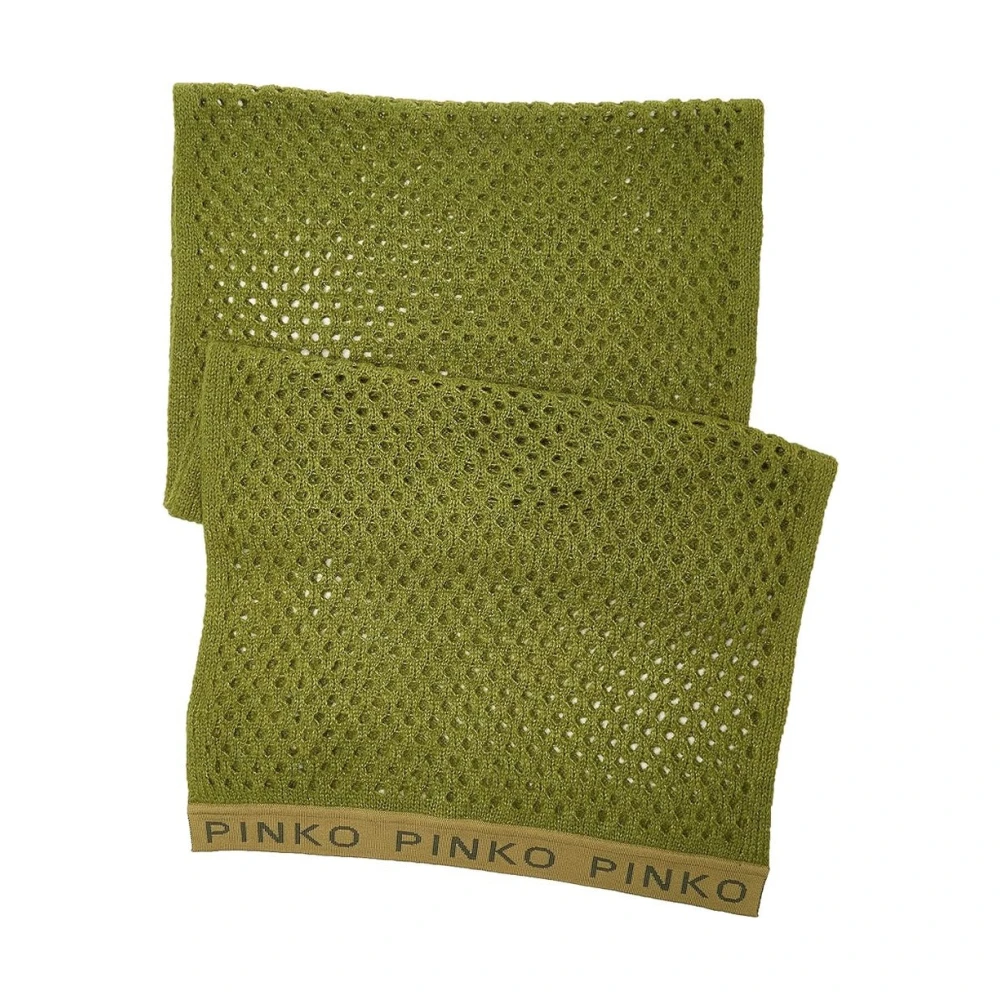 pinko Mesh Alpaca Sjaal met Logoprint Green Unisex