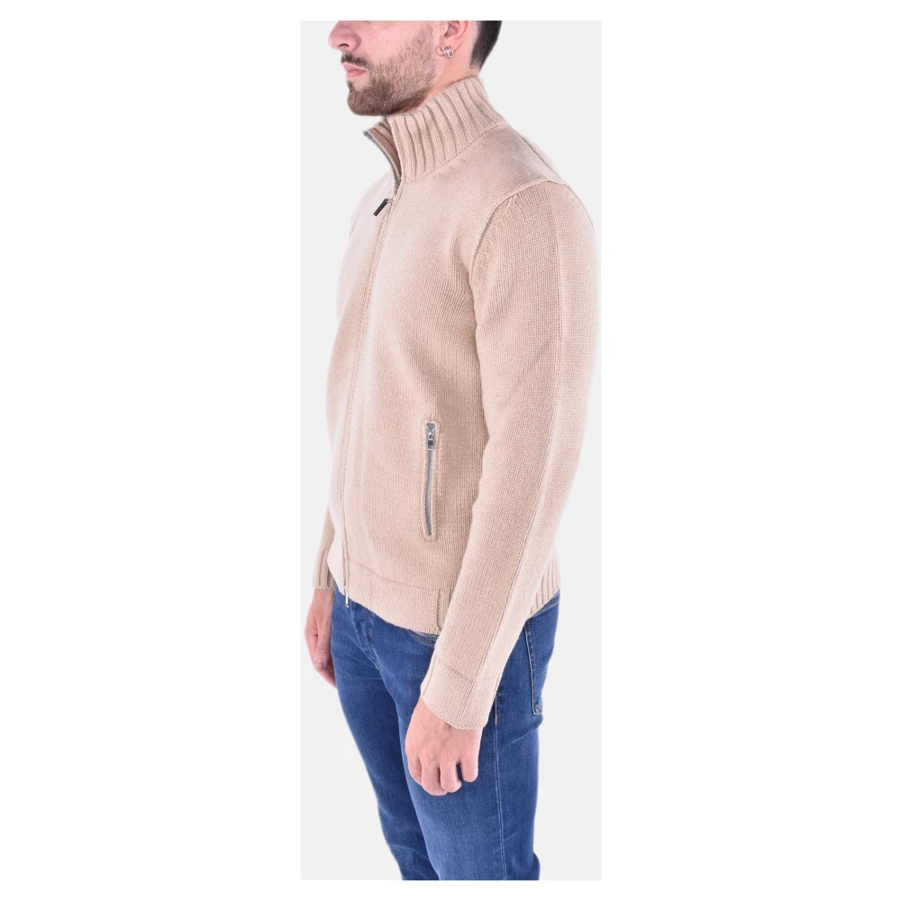 Kangra Beige Cardigan met rits Beige Heren