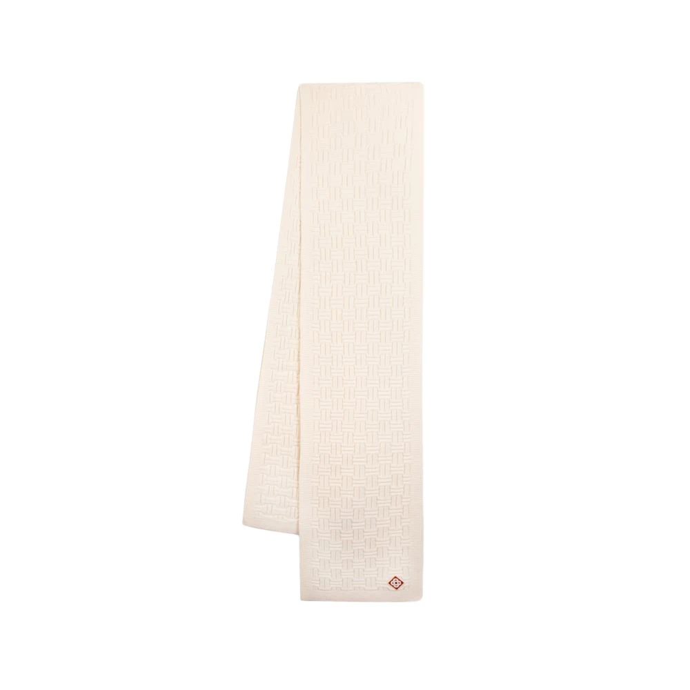 Casablanca Witte Wol Kolomsteek Sjaal Beige Unisex