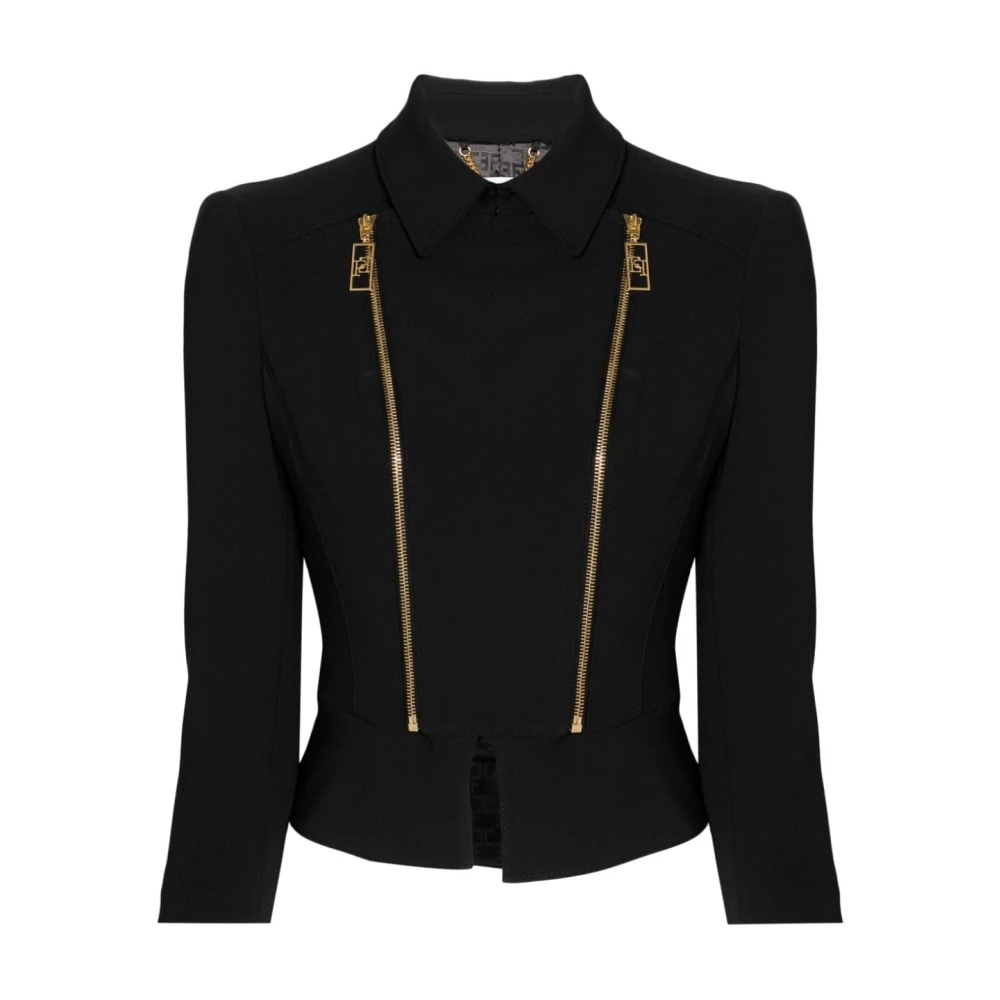 Elisabetta Franchi Nero Outerwear Aw24 Dameskleding Black Dames