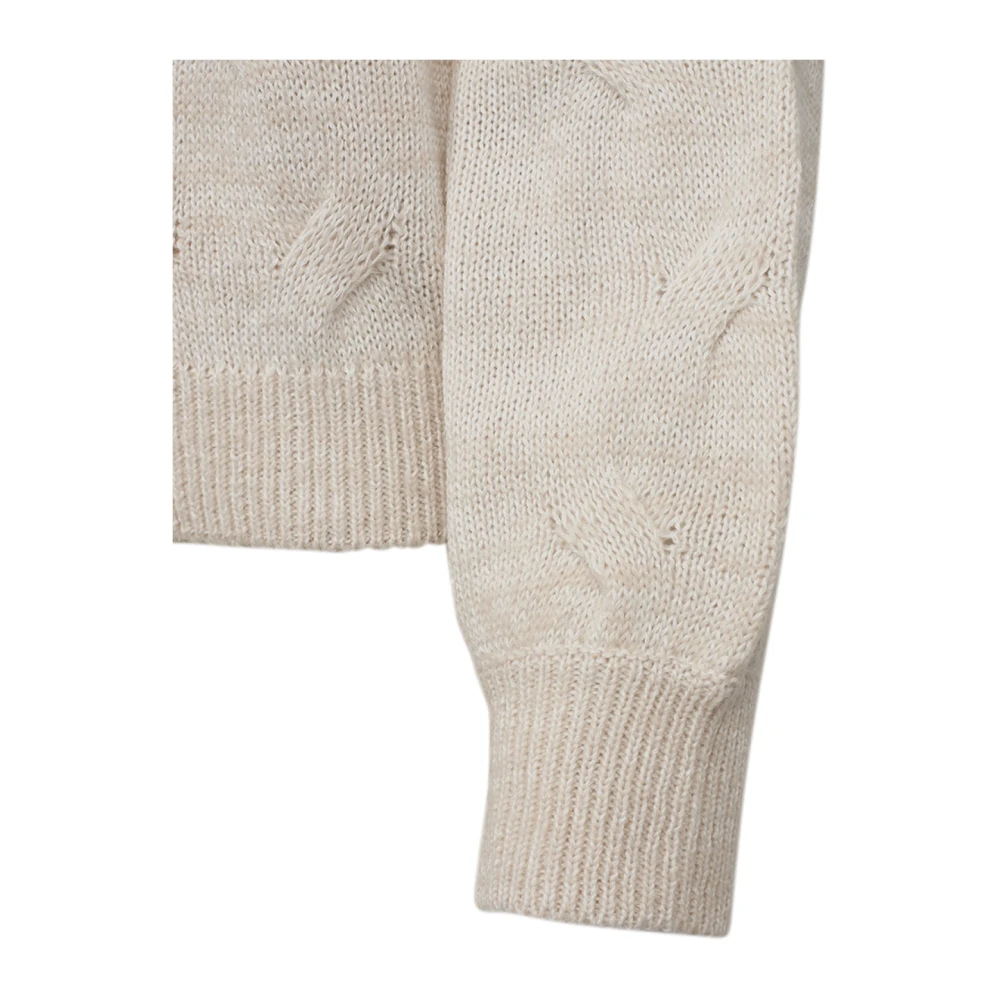 Freequent Moonbean Kabel Gebreide Vest Beige Dames
