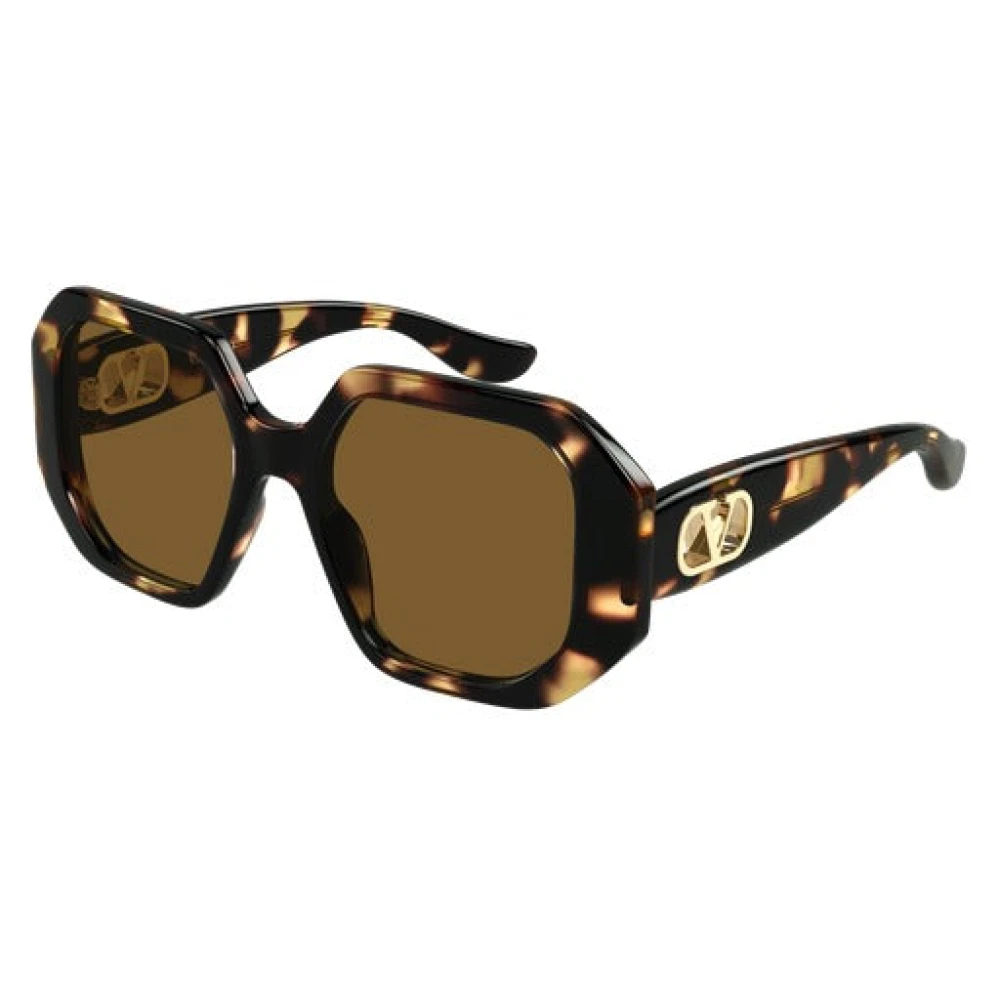 Valentino Women's Brown Oversized Geometric Sunglasses - Sunglasses - 55 Mm - Accessories