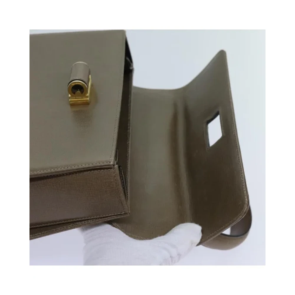 Salvatore Ferragamo Pre-owned Leather handbags Beige Dames
