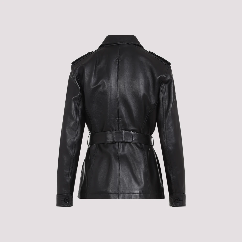 Tom Ford Zwarte leren jas Elegante Stijl Black Dames