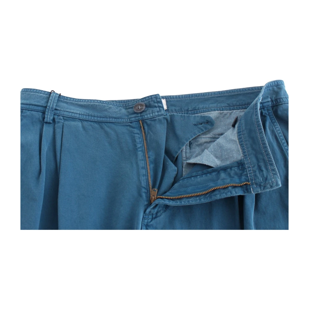 Gianfranco Ferré Elegante katoenen chino's in blauw Blue Heren