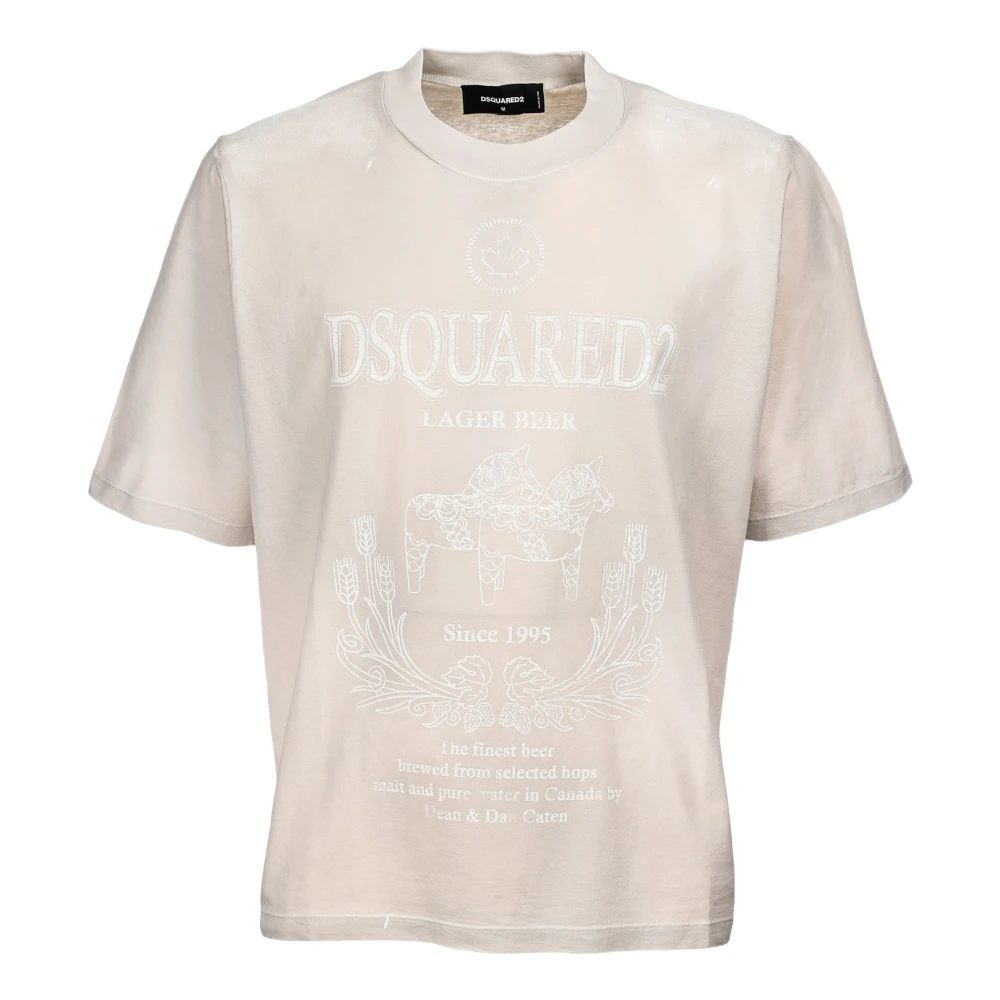 Dsquared2 Beige Oversized Fit T-Shirt Beige Heren