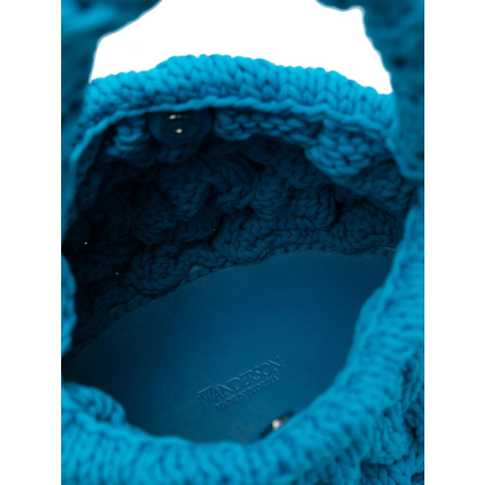JW Anderson Cable Knit Tote Bag Blue Dames