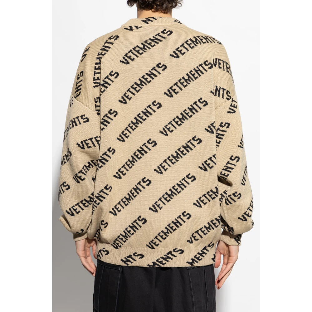 Vetements Trui met logo Beige Heren
