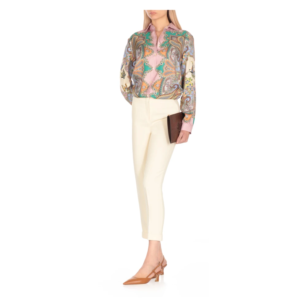 ETRO Multicolor Paisley Zijden Overhemd met Kraag Multicolor Dames