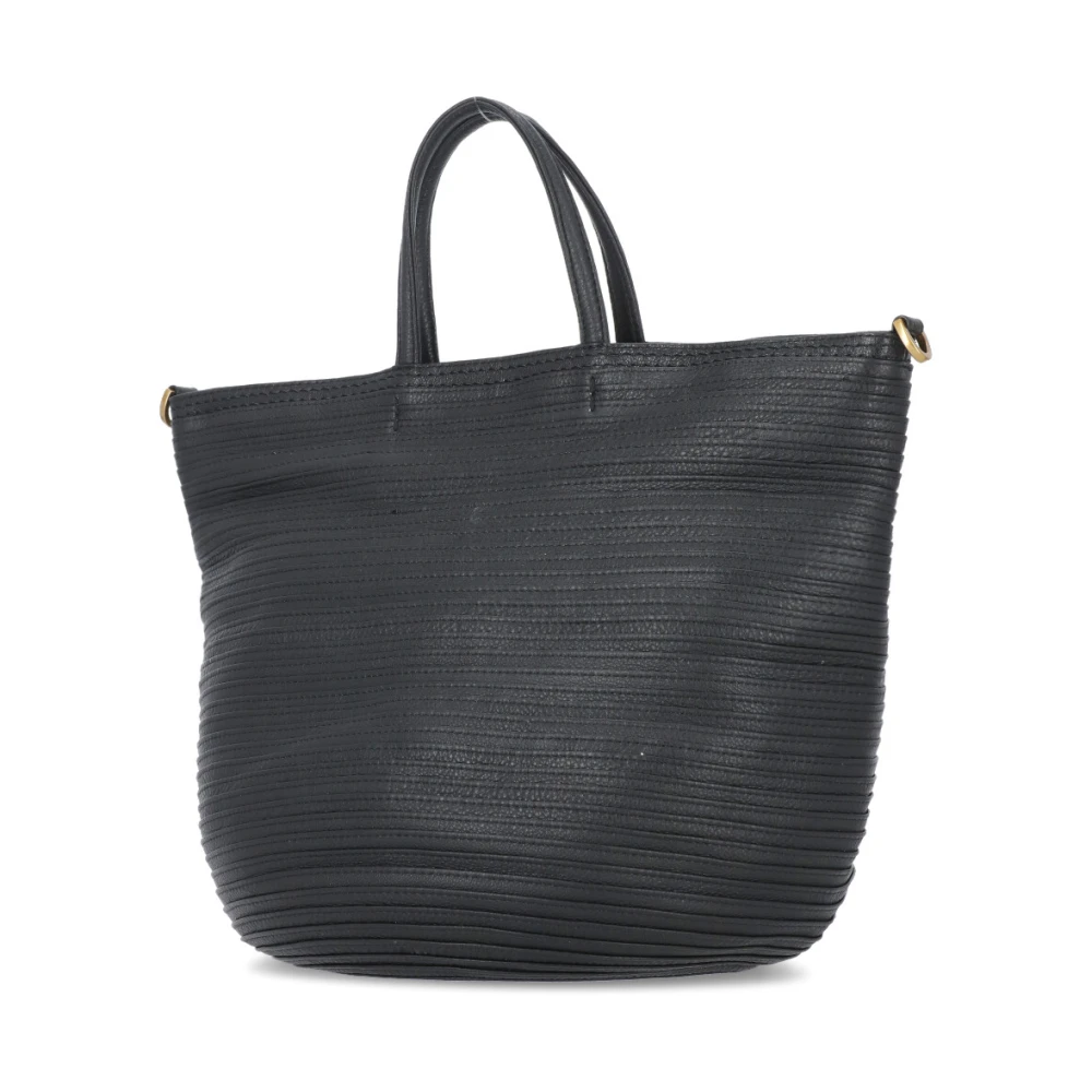 Majo Zwarte leren schoudertas voor vrouw Black Dames
