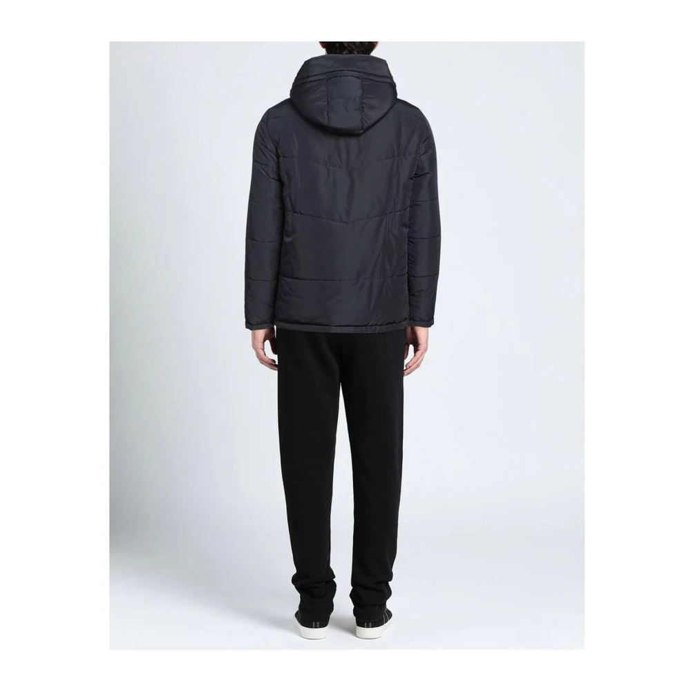 Aquascutum Blauwe Jas met Afneembare Capuchon Blue Heren