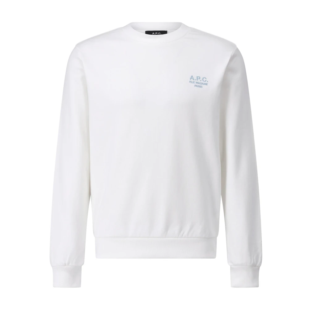 A.p.c. Uomo Bianco Felpa Girocollo Con Logo