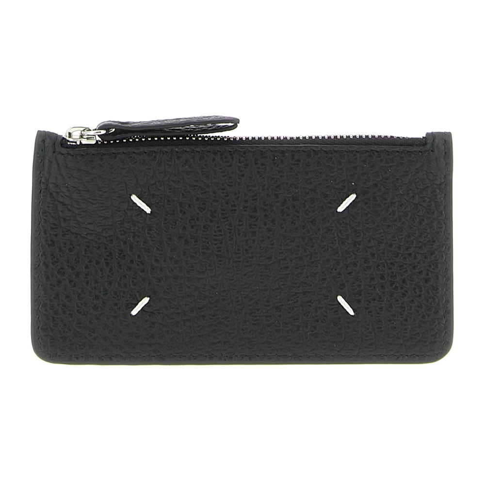 Maison Margiela Women's Black Wallets & Cardholders, One Size, Zipped Cardholder
