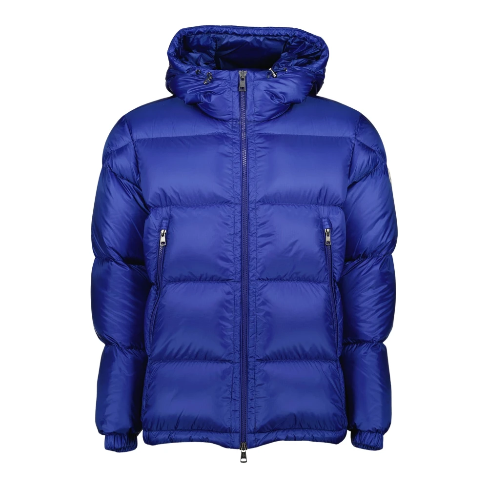 Moncler Blue Down Jackets, Male, M, Rivau Jacket