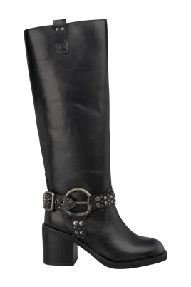 Metallic circle heel boot