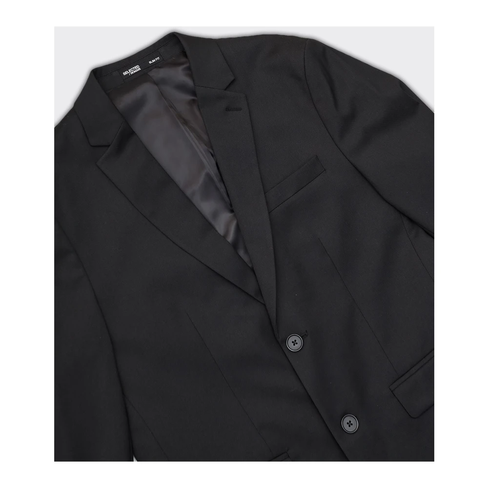Selected Homme Slanke Structuur Blazer in Zwart Black Heren