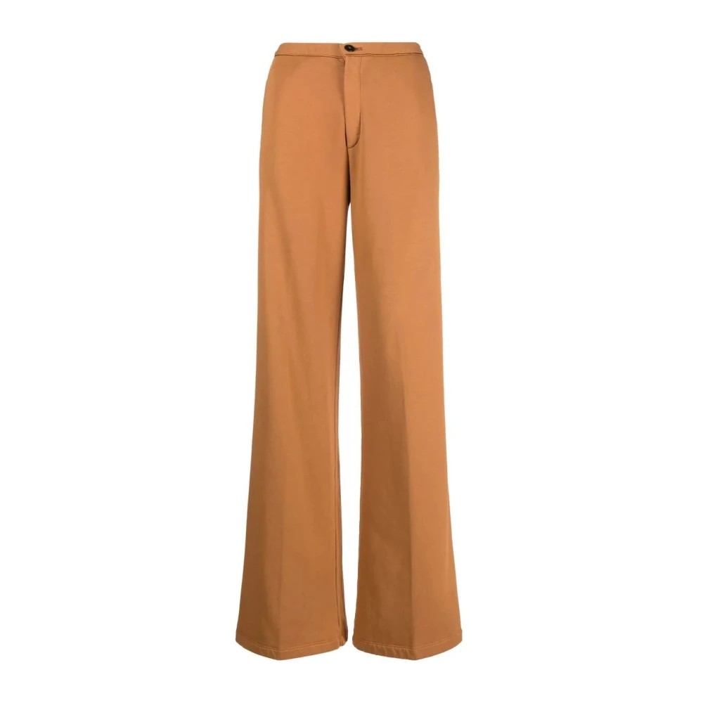Forte Forte Women's Brown Cotton Casual Trousers - Wide Trousers - 2XS - Trousers