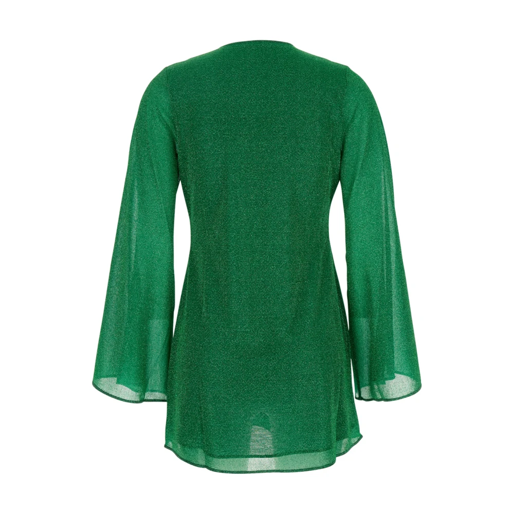Oseree Groene V-hals Kaftan met Metalware Detail Green Dames