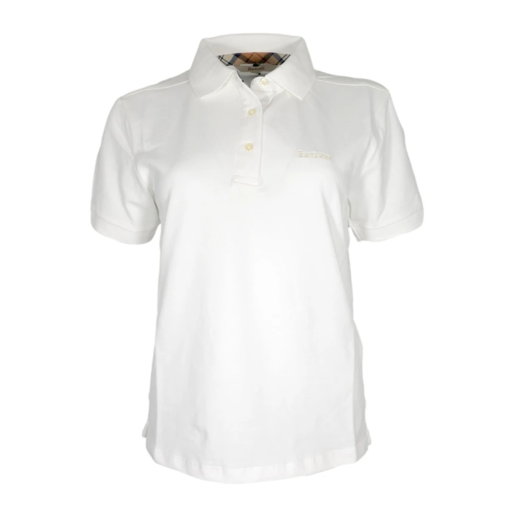 Barbour White Monochromatic Cotton Polo Bowford - Female - Polo Shirts - Xs - Tops