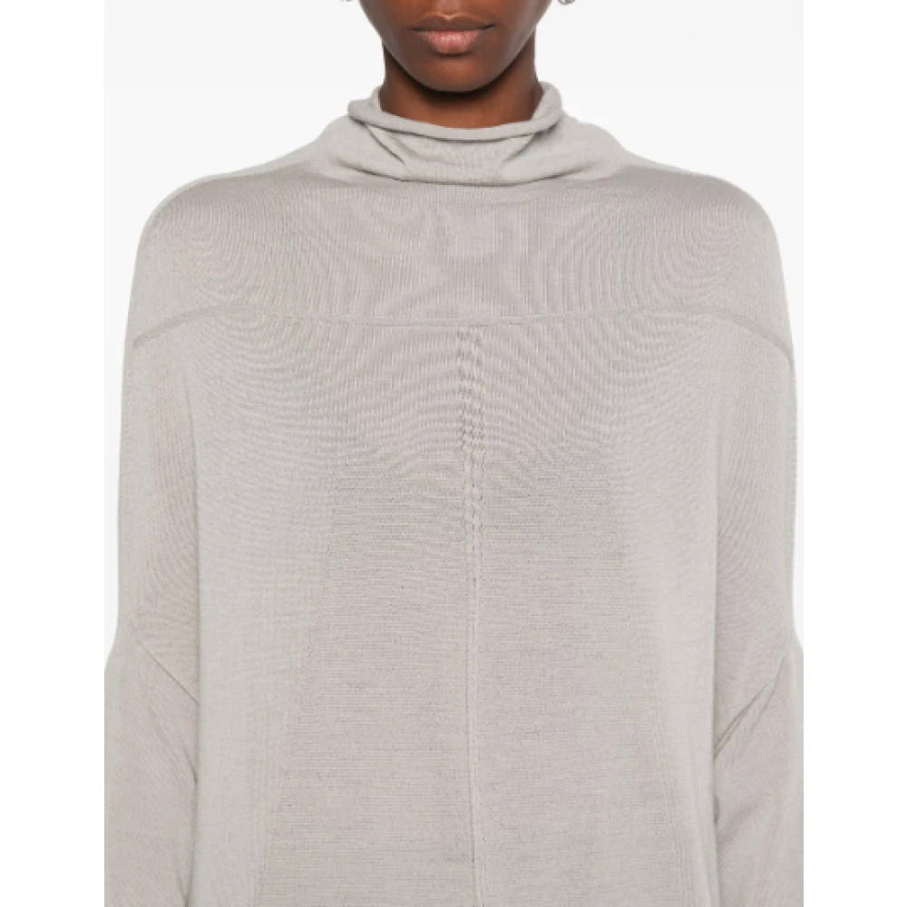 Rick Owens Oversized Crater Turtle Neck Jumper Gray Dames