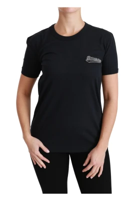 Blå Amore Patch Tee Stiligt Design