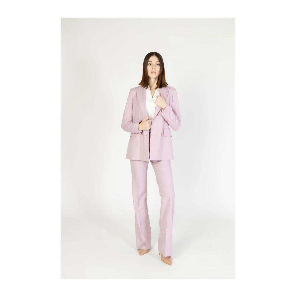 Sandro Ferrone Viscose Blend Palazzo Broek Collectie Pink Dames