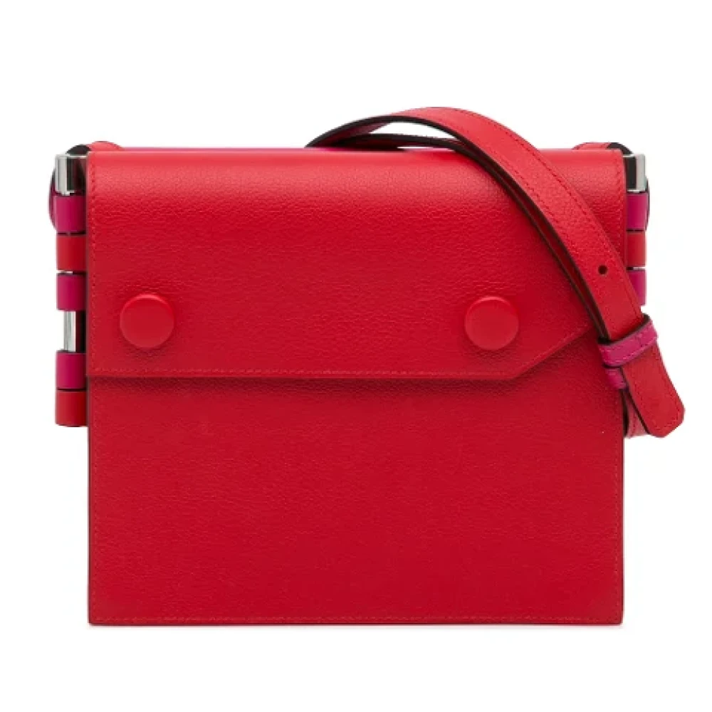 Hermès Vintage Pre-owned Leather crossbody-bags Red Dames