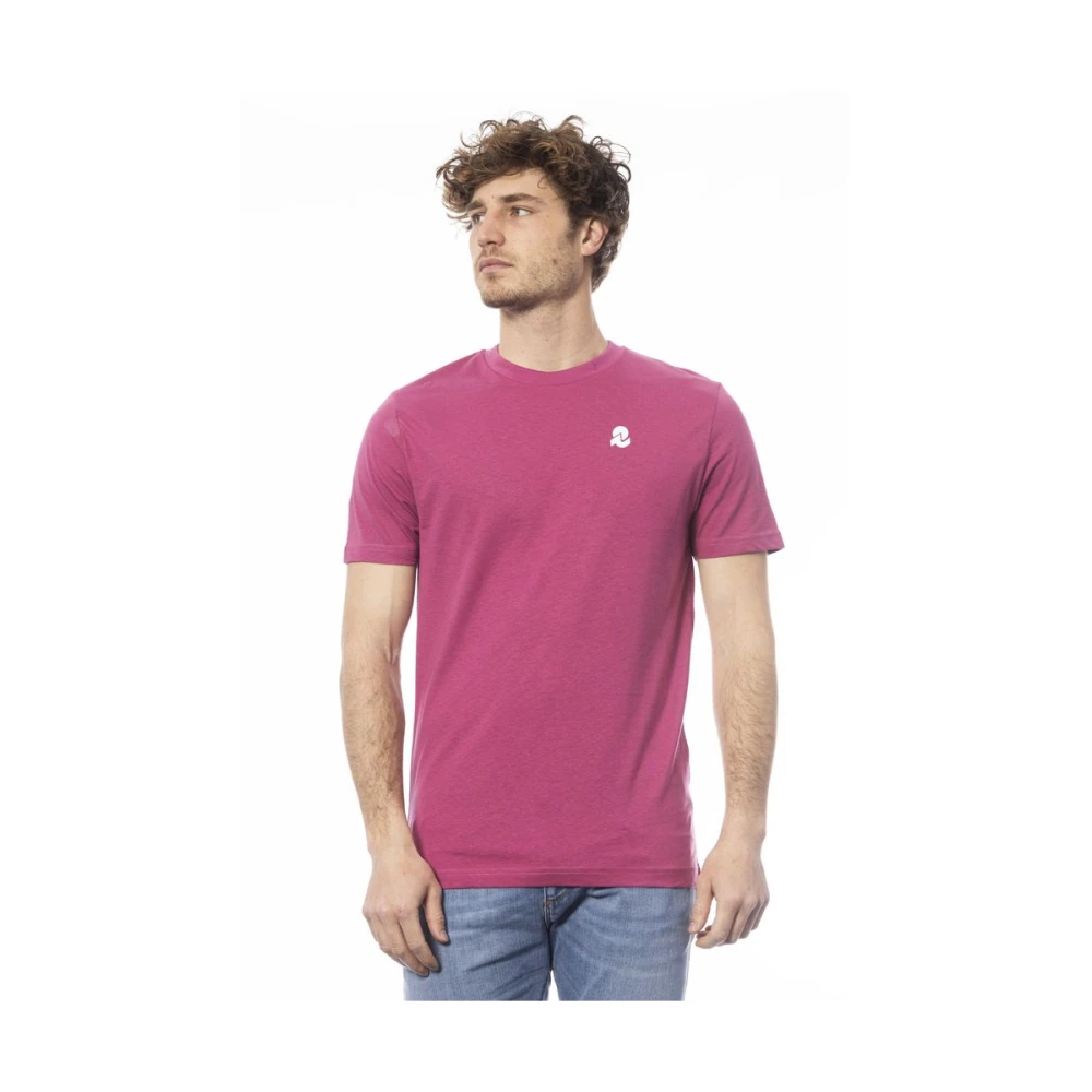 Invicta Lila Katoenen T-shirt met Logo Print Purple Heren