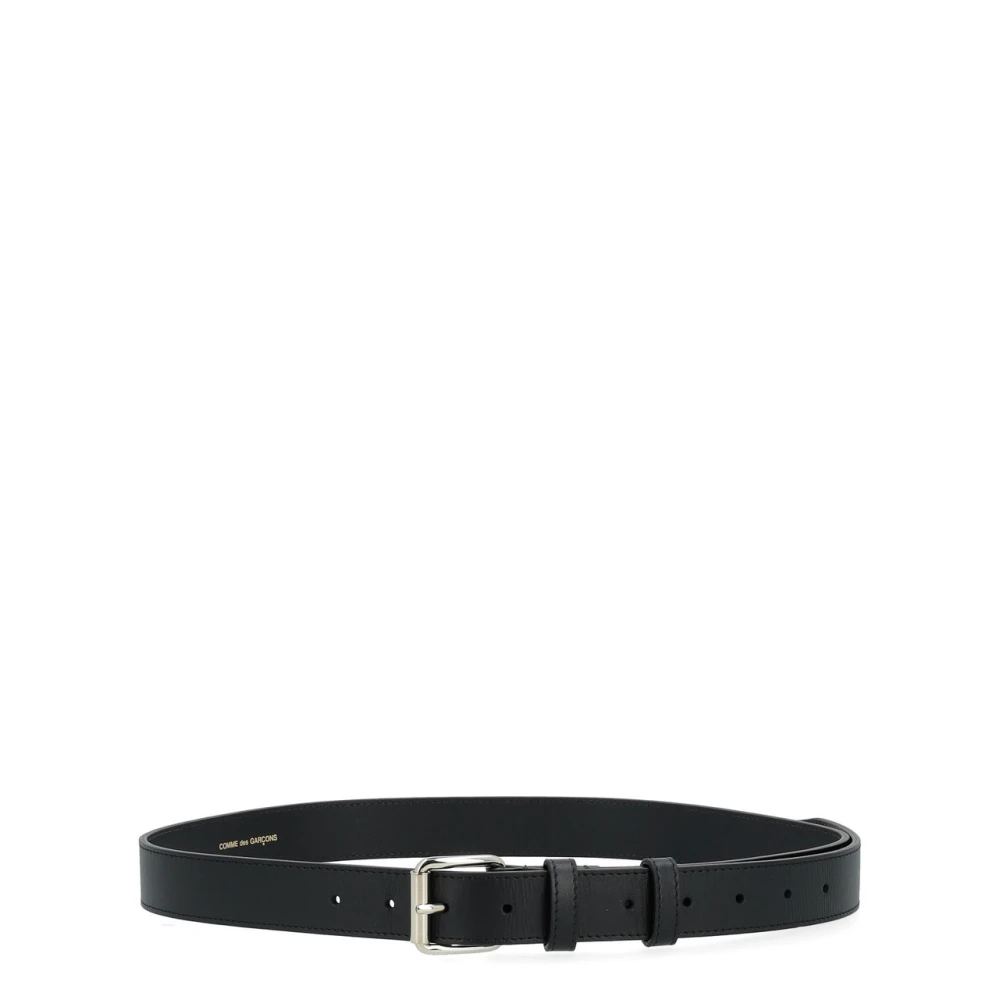 Comme des Garçons Zwarte leren riem met zilveren gesp Black Heren