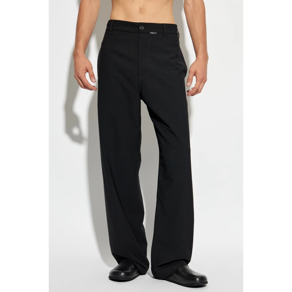 Marni Logo broek Black Heren